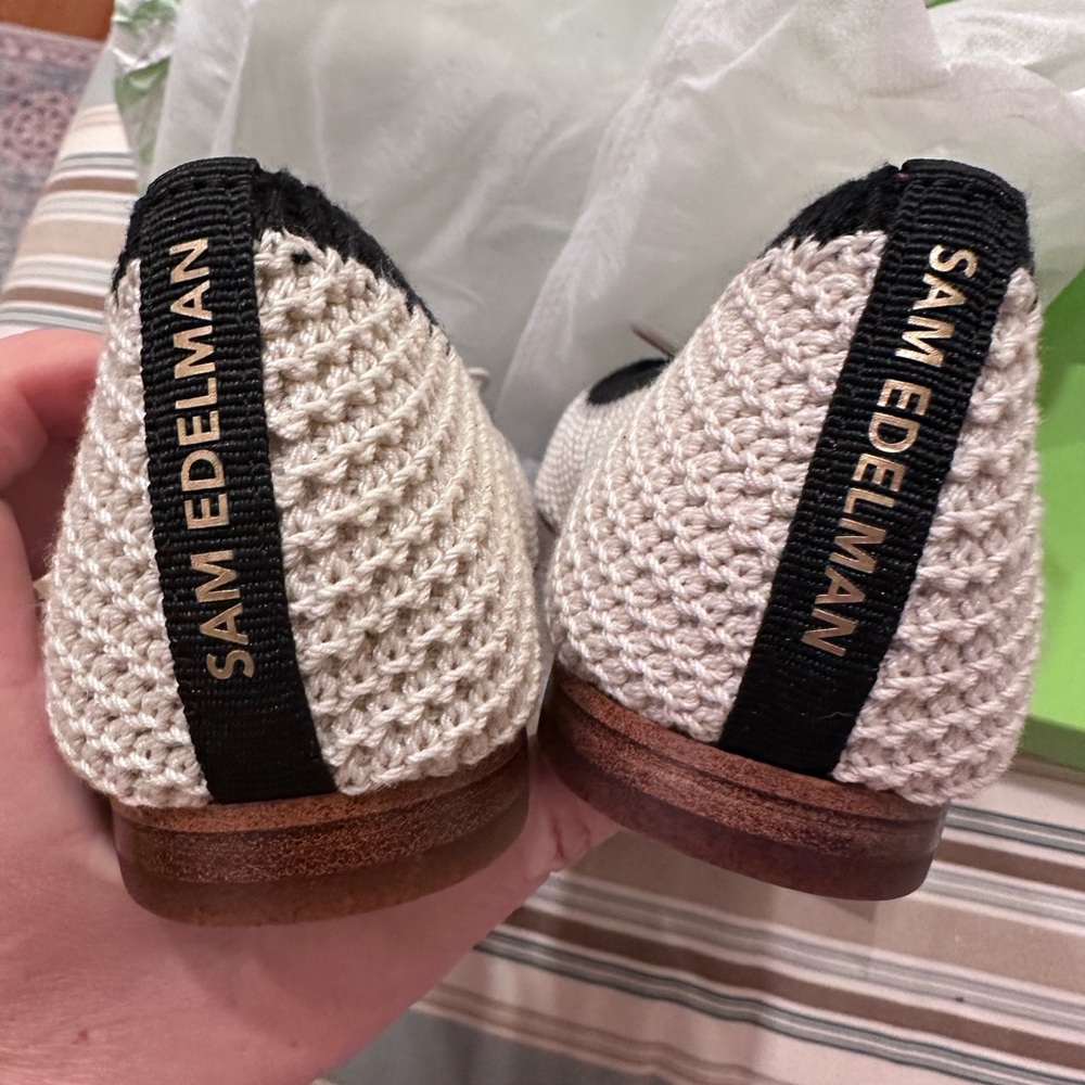 Sam Edelman Black and Ivory Madison Flats - Picture 4 of 5